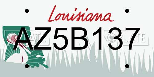 AZ5B137 Louisiana License Plate