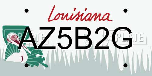 AZ5B2G Louisiana License Plate