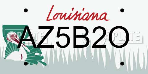 AZ5B2O Louisiana License Plate