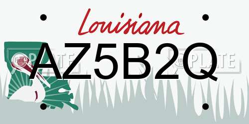 AZ5B2Q Louisiana License Plate
