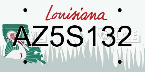 AZ5S132 Louisiana License Plate