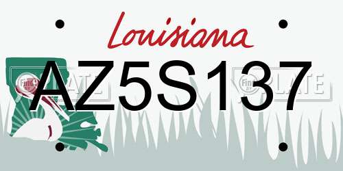 AZ5S137 Louisiana License Plate