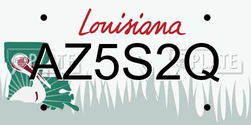 AZ5S2Q Louisiana License Plate