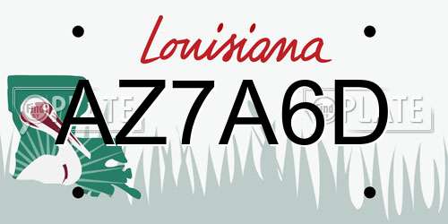 AZ7A6D Louisiana License Plate