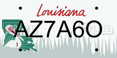 AZ7A6O Louisiana License Plate
