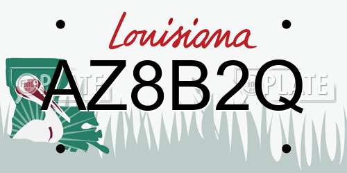 AZ8B2Q Louisiana License Plate