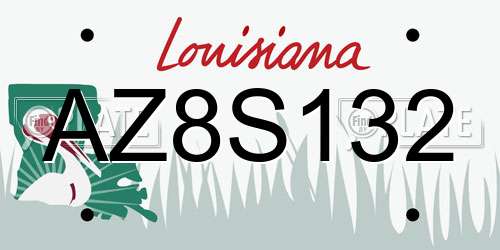 AZ8S132 Louisiana License Plate