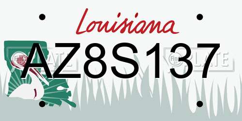 AZ8S137 Louisiana License Plate