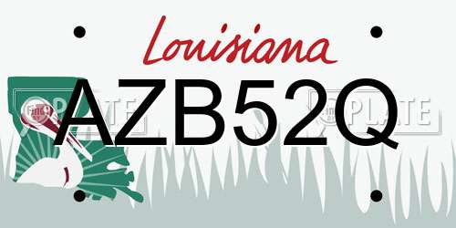 AZB52Q Louisiana License Plate