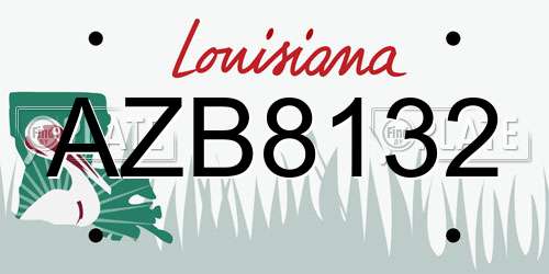 AZB8132 Louisiana License Plate