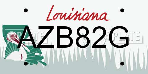 AZB82G Louisiana License Plate