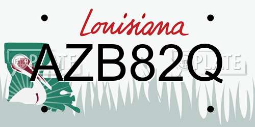 AZB82Q Louisiana License Plate