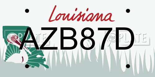 AZB87D Louisiana License Plate