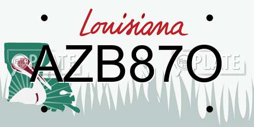 AZB87O Louisiana License Plate