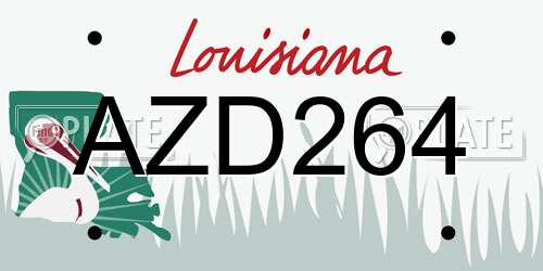 AZD264 Louisiana License Plate