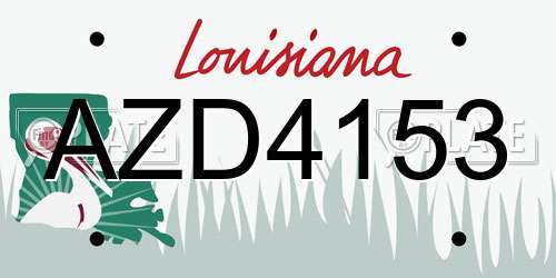 AZD4153 Louisiana License Plate