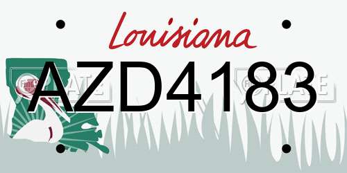 AZD4183 Louisiana License Plate