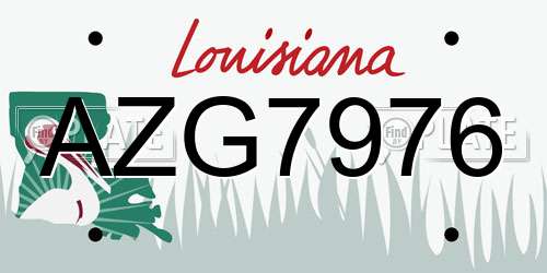 AZG7976 Louisiana License Plate