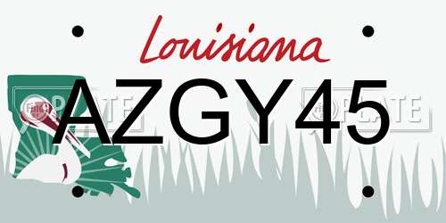 AZGY45 Louisiana License Plate