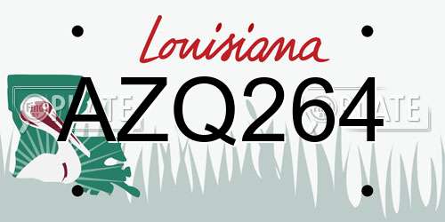 AZQ264 Louisiana License Plate