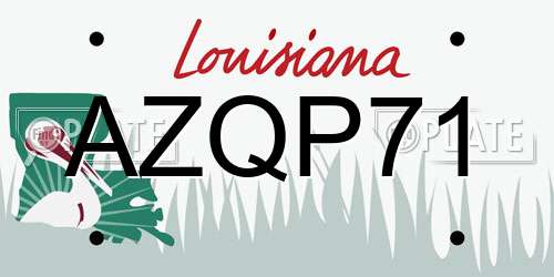 AZQP71 Louisiana License Plate