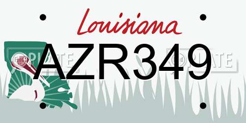 AZR349 Louisiana License Plate