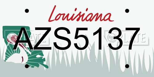 AZS5137 Louisiana License Plate