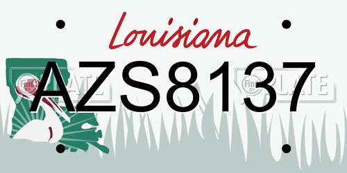 AZS8137 Louisiana License Plate