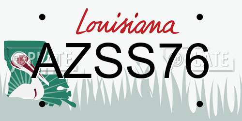 AZSS76 Louisiana License Plate