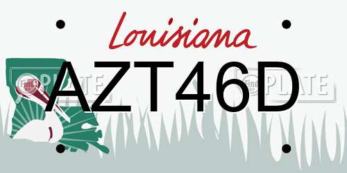AZT46D Louisiana License Plate