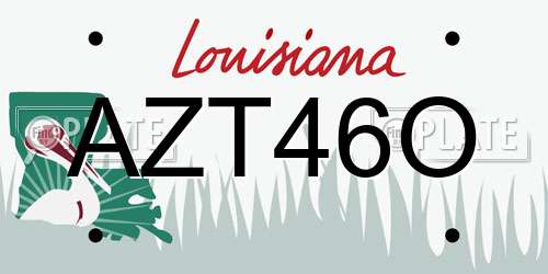 AZT46O Louisiana License Plate