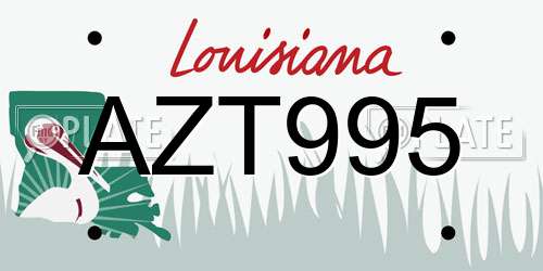 AZT995 Louisiana License Plate