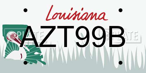 AZT99B Louisiana License Plate