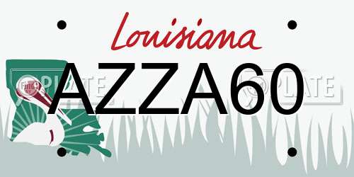 AZZA60 Louisiana License Plate