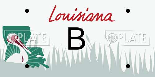B Louisiana License Plate