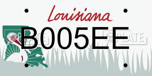 B005EE Louisiana License Plate