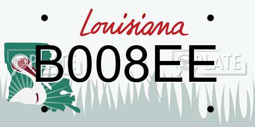 B008EE Louisiana License Plate