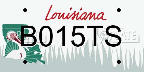 B015TS Louisiana License Plate