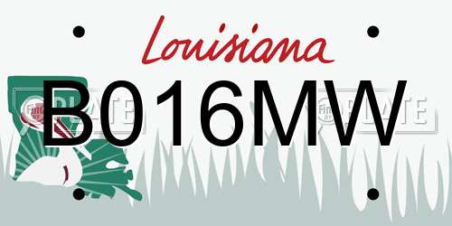 B016MW Louisiana License Plate
