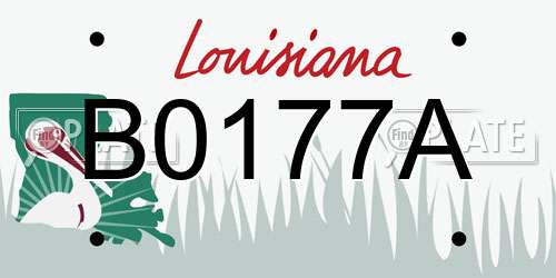 B0177A Louisiana License Plate