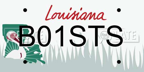 B01STS Louisiana License Plate
