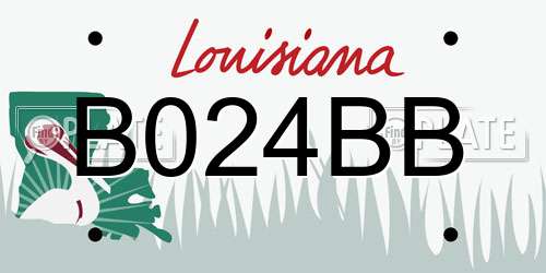B024BB Louisiana License Plate