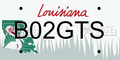 B02GTS Louisiana License Plate
