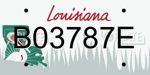 B03787E Louisiana License Plate