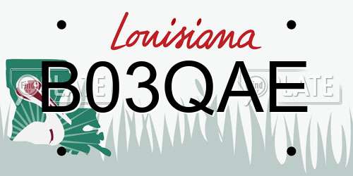 B03QAE Louisiana License Plate