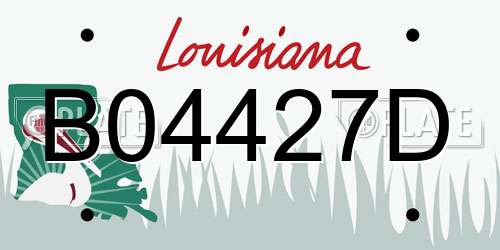 B04427D Louisiana License Plate