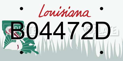 B04472D Louisiana License Plate