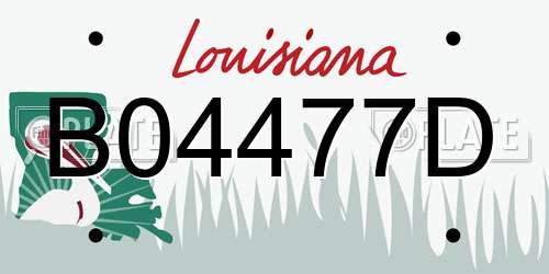 B04477D Louisiana License Plate