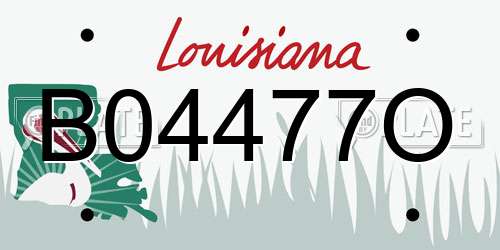 B04477O Louisiana License Plate