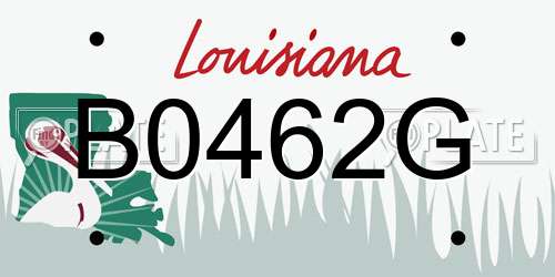 B0462G Louisiana License Plate